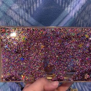 NWT Boutique Glitter Clutch